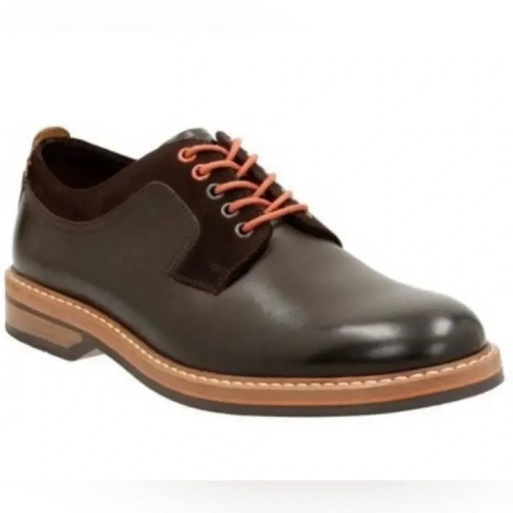 Clarks Pitney Walk Dark Brown Leather Oxford Ortho Lite Men’s US 8.5